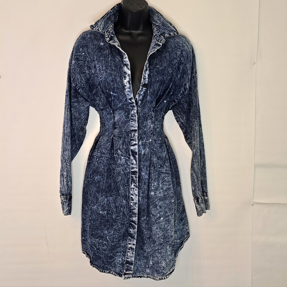Western Style Denim Dress Size S Blue